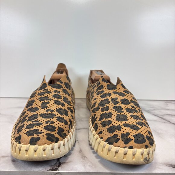 Ilse Jacobsen Tulip 139 Cheetah Print Perforated Slip On Shoes Womens Sz 42 READ - Picture 2 of 8